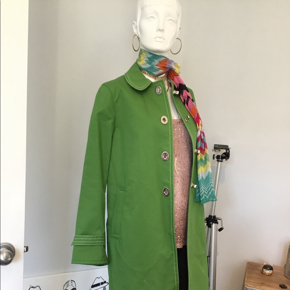 New Coach Kelly Green Walking Trench coat